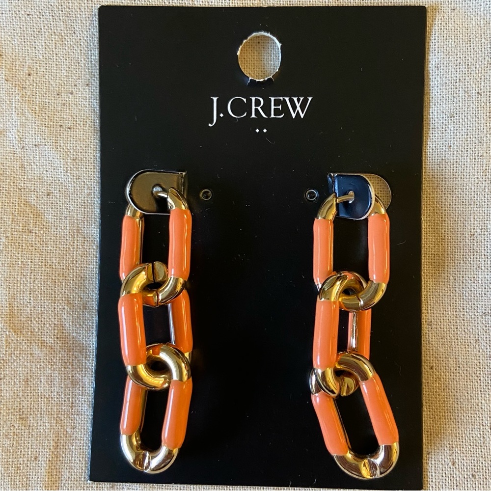 J. Crew Enamel Orange Statement Earrings